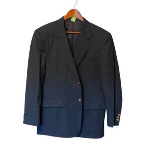 Black Blazer Men's Single Breasted 2 Button LC Shield Brass Button Star Fashion